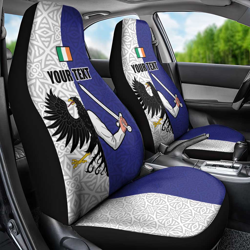 Personalized Ireland Connacht Black Eagle and Armed hand Car Seat Cover Connachta Flag Style with Celtic Patern