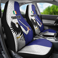 Personalized Ireland Connacht Black Eagle and Armed hand Car Seat Cover Connachta Flag Style with Celtic Patern