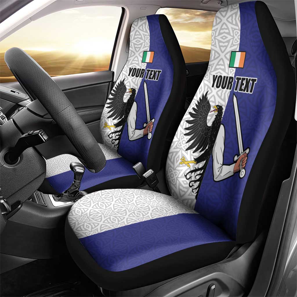 Personalized Ireland Connacht Black Eagle and Armed hand Car Seat Cover Connachta Flag Style with Celtic Patern