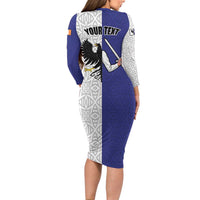 Personalized Ireland Connacht Black Eagle and Armed hand Family Matching Long Sleeve Bodycon Dress and Hawaiian Shirt Connachta Flag Style with Celtic Patern