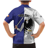 Personalized Ireland Connacht Black Eagle and Armed hand Family Matching Mermaid Dress and Hawaiian Shirt Connachta Flag Style with Celtic Patern