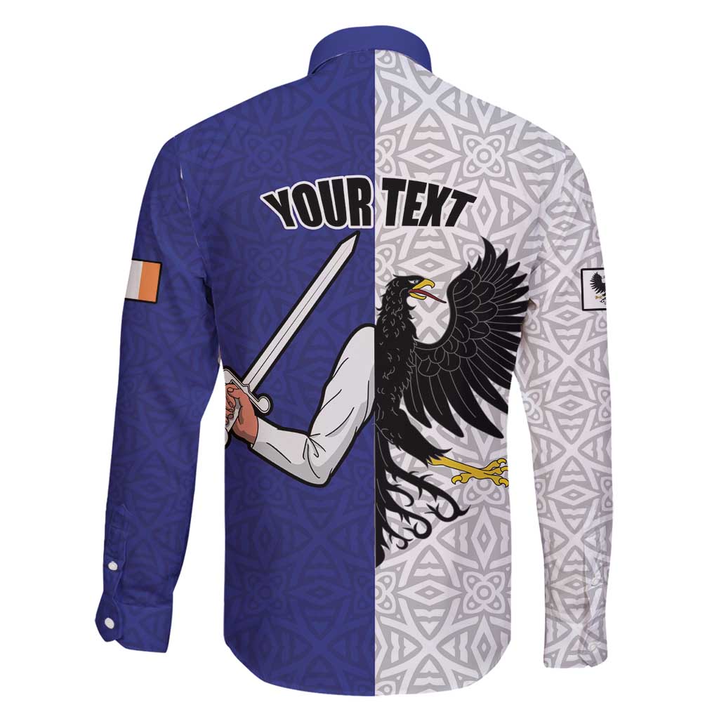 Personalized Ireland Connacht Black Eagle and Armed hand Family Matching Puletasi and Hawaiian Shirt Connachta Flag Style with Celtic Patern