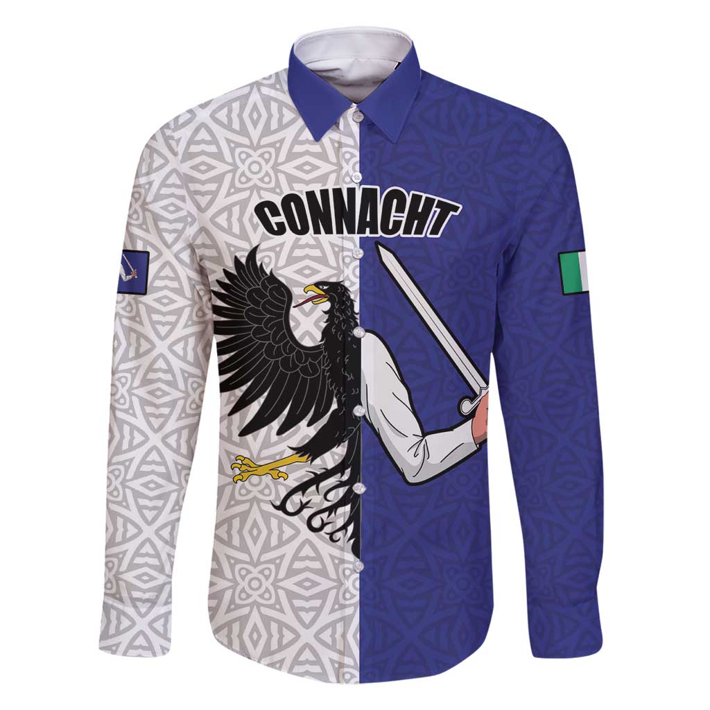 Personalized Ireland Connacht Black Eagle and Armed hand Family Matching Summer Maxi Dress and Hawaiian Shirt Connachta Flag Style with Celtic Patern