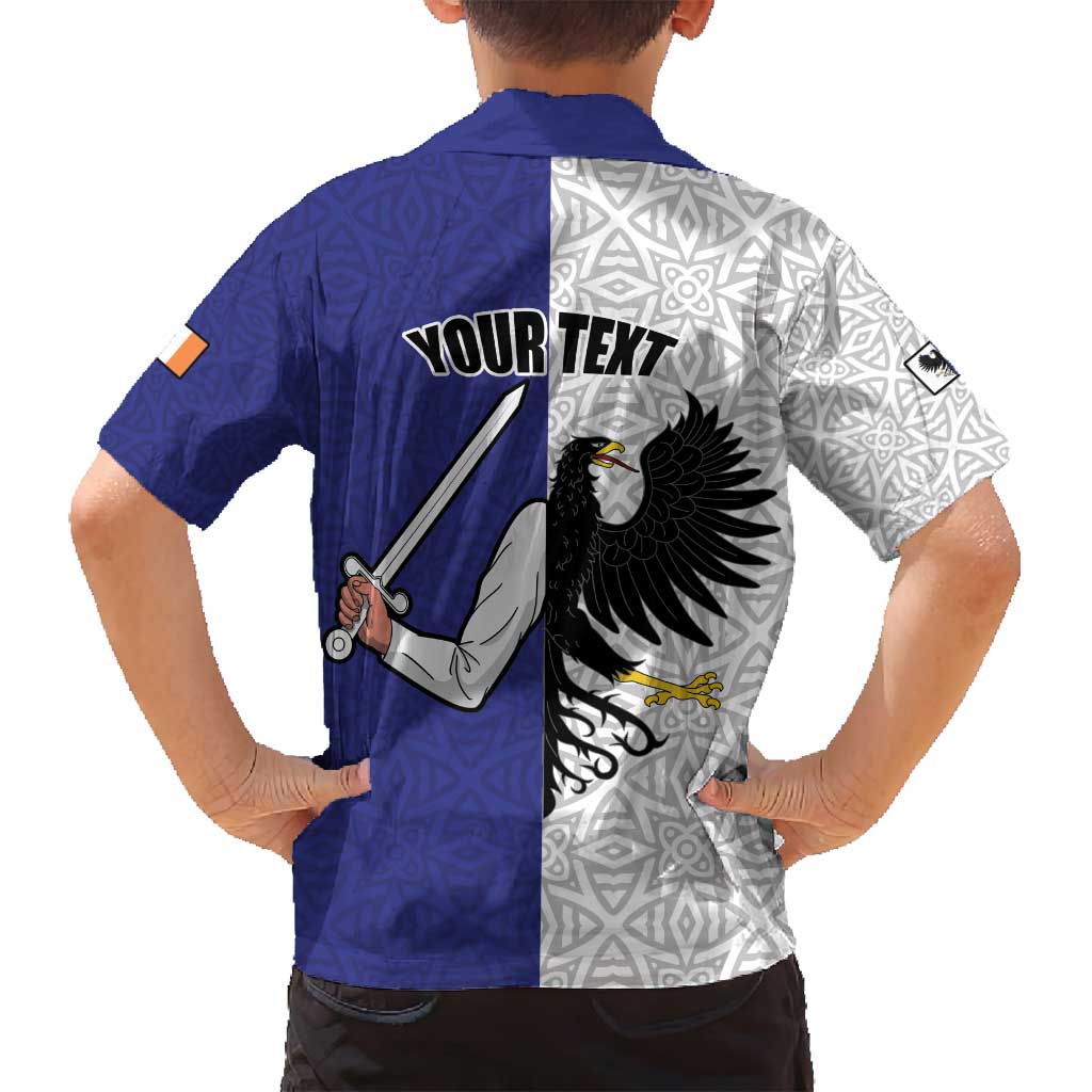 Personalized Ireland Connacht Black Eagle and Armed hand Family Matching Tank Maxi Dress and Hawaiian Shirt Connachta Flag Style with Celtic Patern