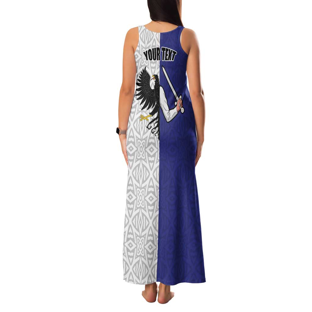 Personalized Ireland Connacht Black Eagle and Armed hand Family Matching Tank Maxi Dress and Hawaiian Shirt Connachta Flag Style with Celtic Patern