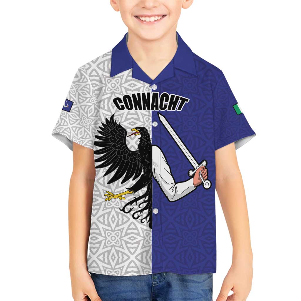 Personalized Ireland Connacht Black Eagle and Armed hand Family Matching Tank Maxi Dress and Hawaiian Shirt Connachta Flag Style with Celtic Patern
