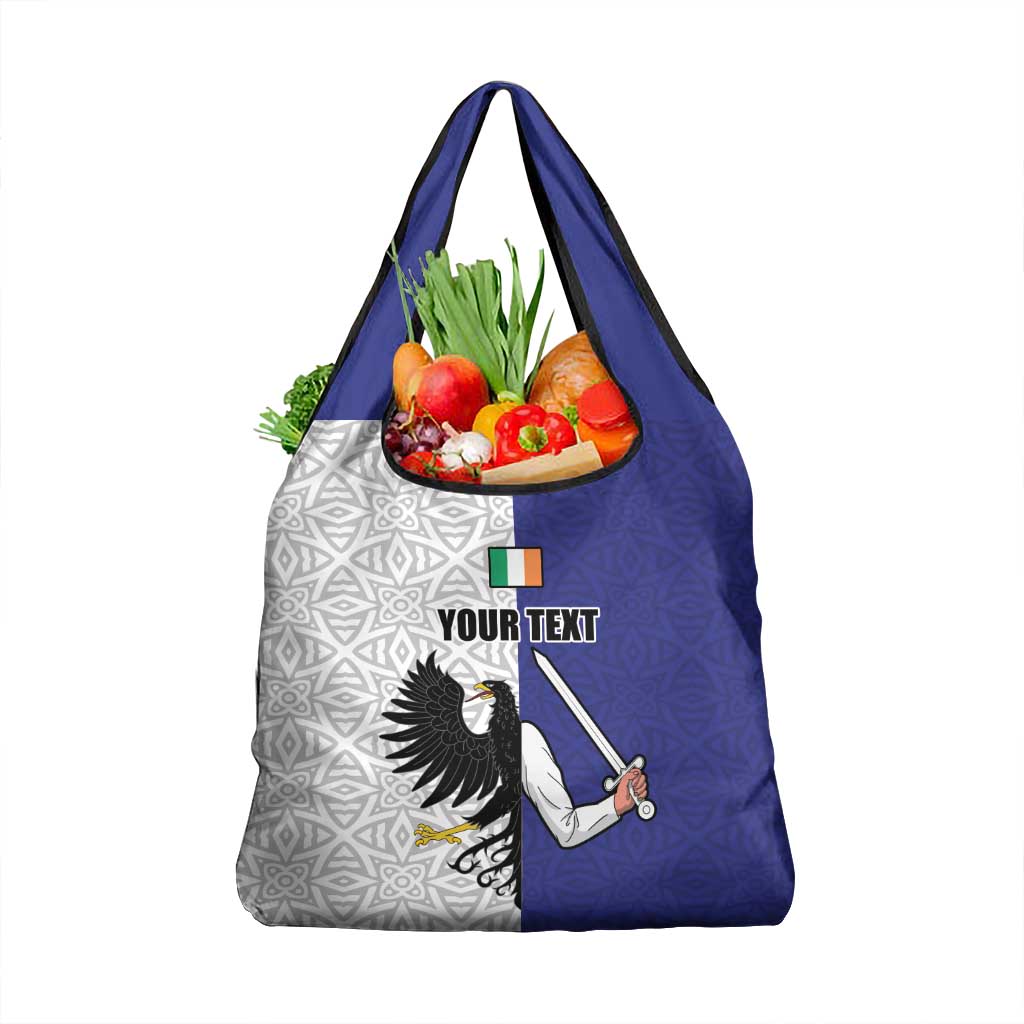Personalized Ireland Connacht Black Eagle and Armed hand Grocery Bag Connachta Flag Style with Celtic Patern
