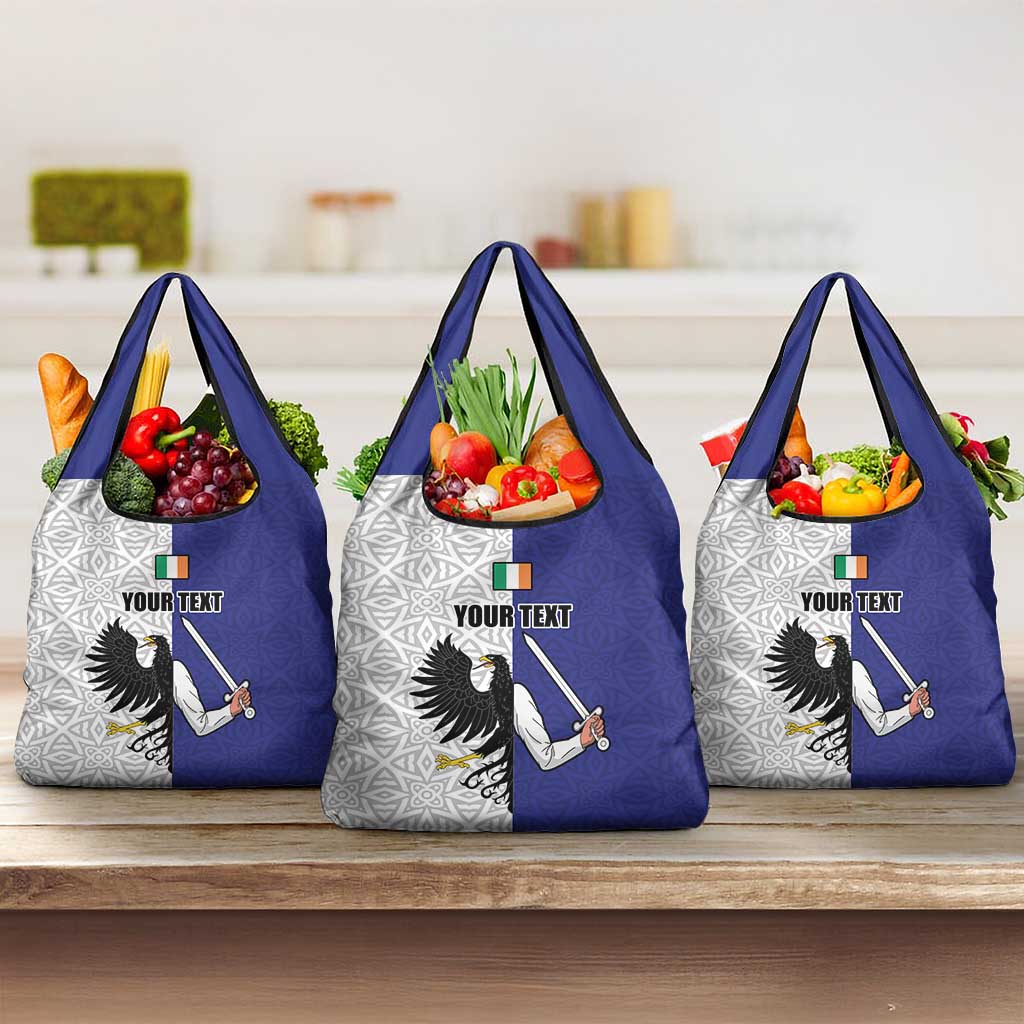 Personalized Ireland Connacht Black Eagle and Armed hand Grocery Bag Connachta Flag Style with Celtic Patern