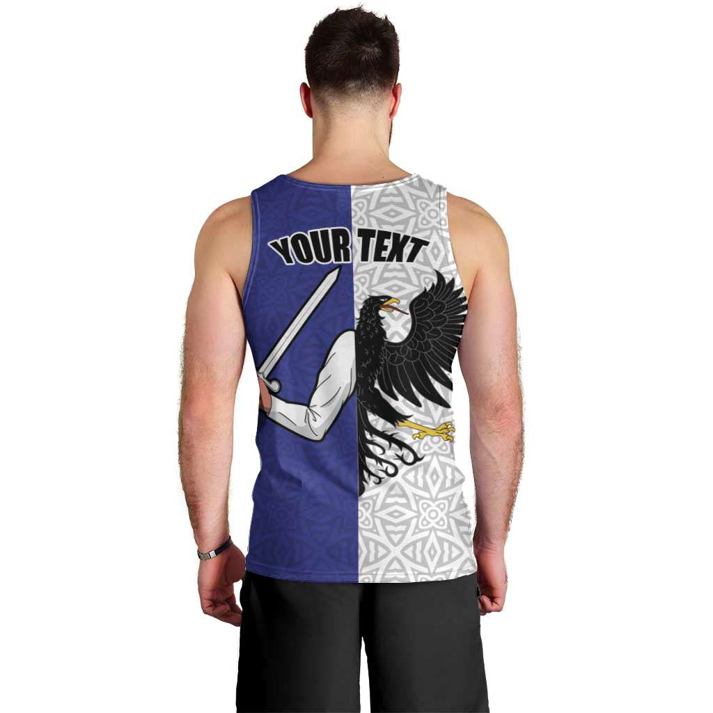 Personalized Ireland Connacht Black Eagle and Armed hand Men Tank Top Connachta Flag Style with Celtic Patern