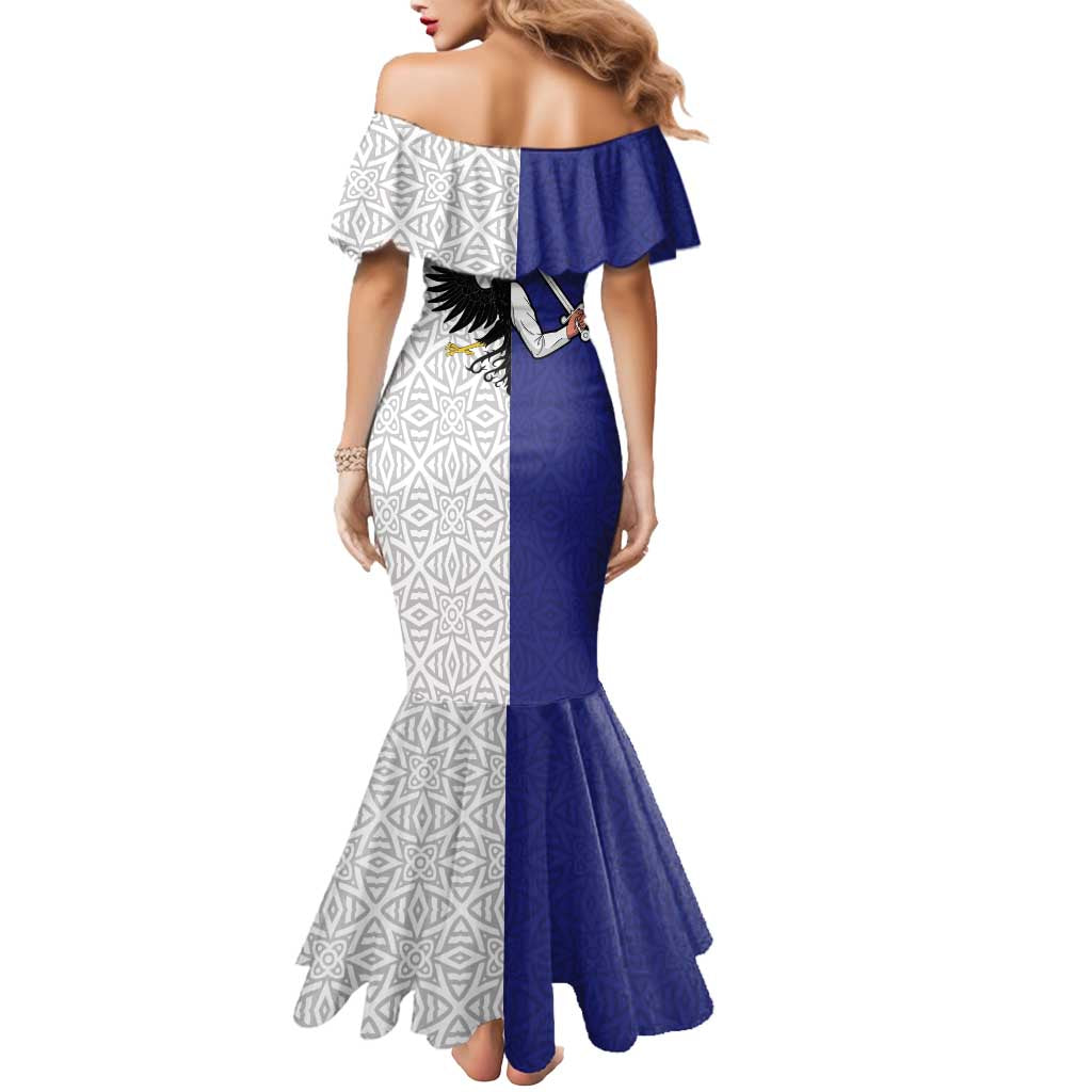 Personalized Ireland Connacht Black Eagle and Armed hand Mermaid Dress Connachta Flag Style with Celtic Patern