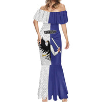 Personalized Ireland Connacht Black Eagle and Armed hand Mermaid Dress Connachta Flag Style with Celtic Patern