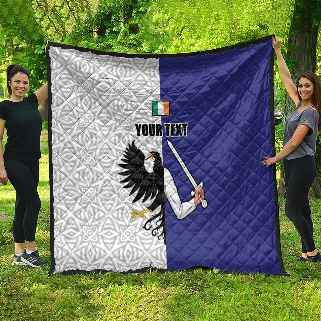 Personalized Ireland Connacht Black Eagle and Armed hand Quilt Connachta Flag Style with Celtic Patern