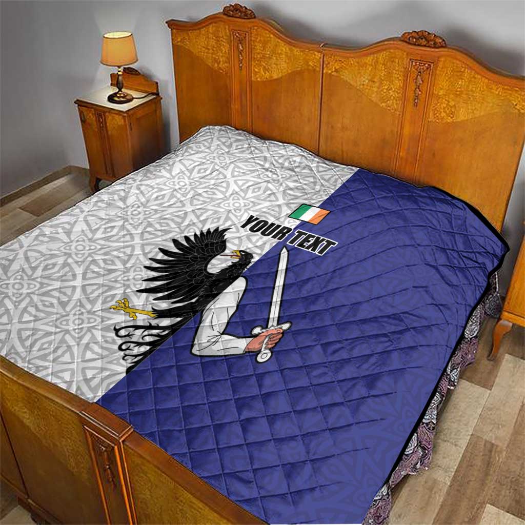 Personalized Ireland Connacht Black Eagle and Armed hand Quilt Connachta Flag Style with Celtic Patern