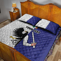 Personalized Ireland Connacht Black Eagle and Armed hand Quilt Bed Set Connachta Flag Style with Celtic Patern