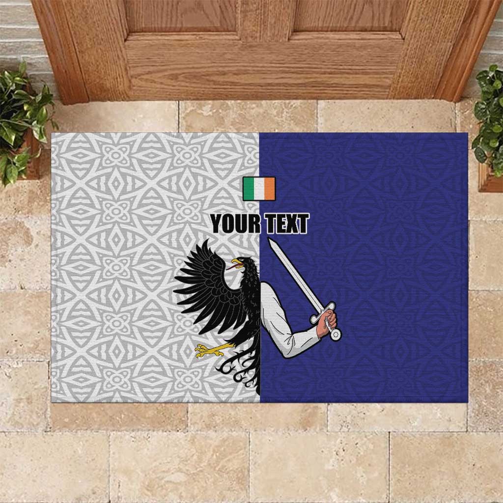 Personalized Ireland Connacht Black Eagle and Armed hand Rubber Doormat Connachta Flag Style with Celtic Patern
