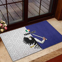 Personalized Ireland Connacht Black Eagle and Armed hand Rubber Doormat Connachta Flag Style with Celtic Patern