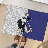 Personalized Ireland Connacht Black Eagle and Armed hand Rubber Doormat Connachta Flag Style with Celtic Patern