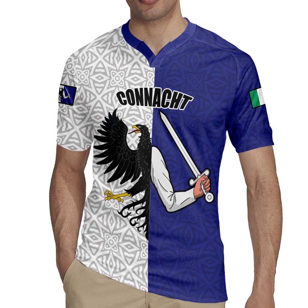 Personalized Ireland Connacht Black Eagle and Armed hand Rugby Jersey Connachta Flag Style with Celtic Patern