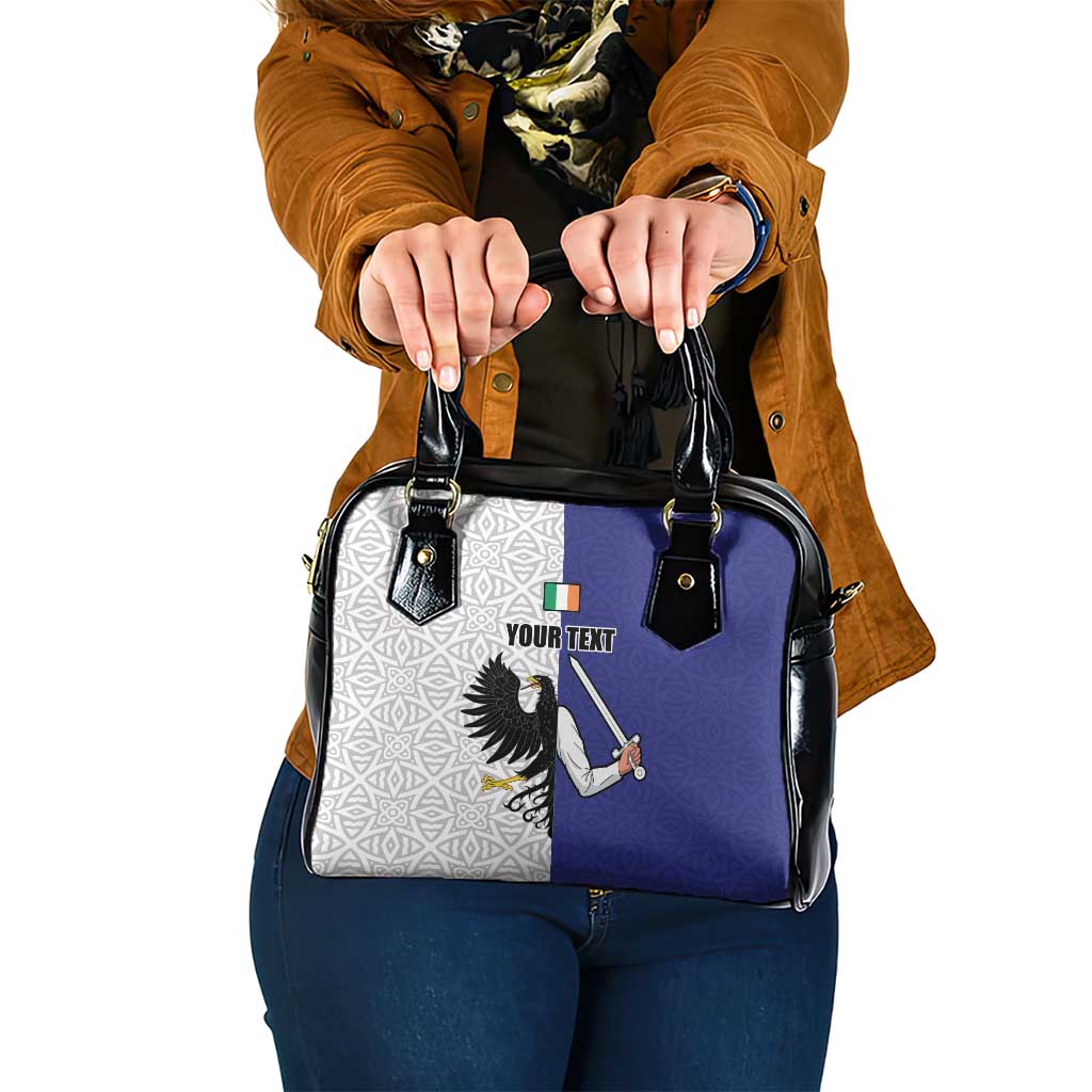 Personalized Ireland Connacht Black Eagle and Armed hand Shoulder Handbag Connachta Flag Style with Celtic Patern