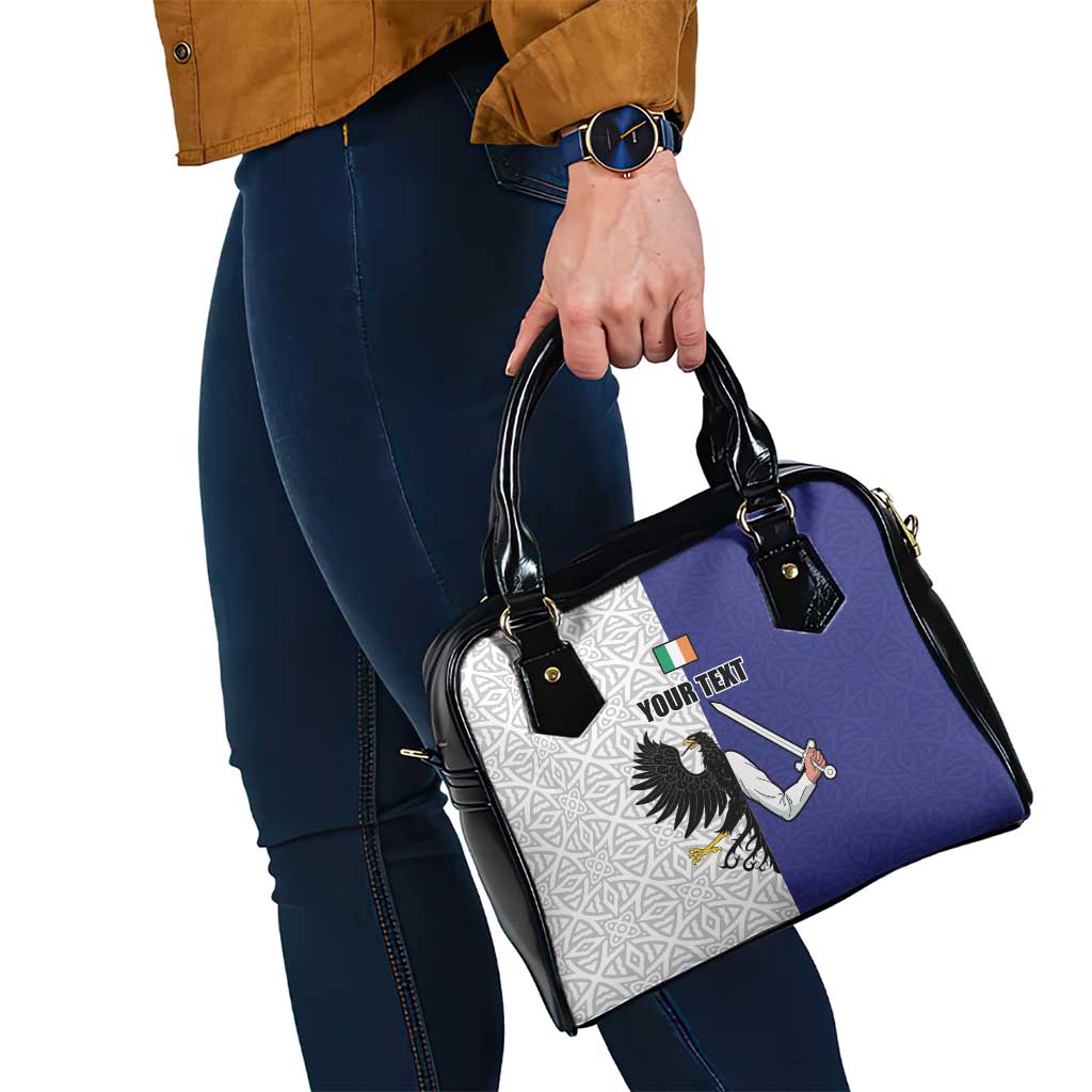 Personalized Ireland Connacht Black Eagle and Armed hand Shoulder Handbag Connachta Flag Style with Celtic Patern