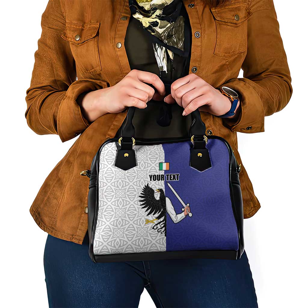 Personalized Ireland Connacht Black Eagle and Armed hand Shoulder Handbag Connachta Flag Style with Celtic Patern