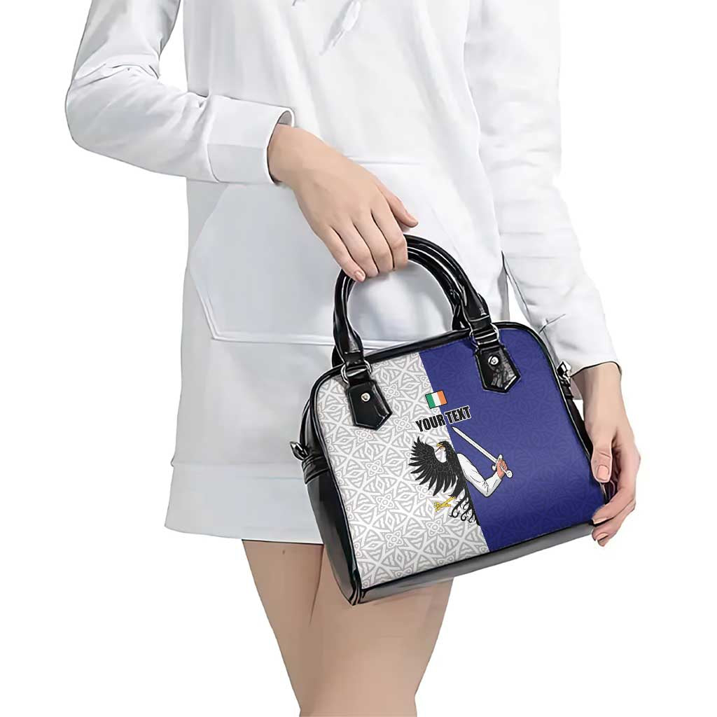 Personalized Ireland Connacht Black Eagle and Armed hand Shoulder Handbag Connachta Flag Style with Celtic Patern