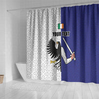 Personalized Ireland Connacht Black Eagle and Armed hand Shower Curtain Connachta Flag Style with Celtic Patern