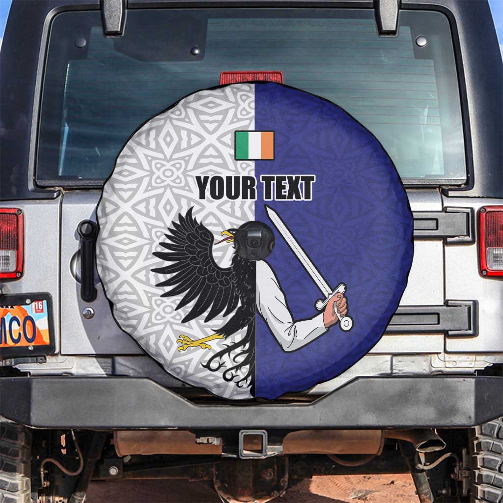 Personalized Ireland Connacht Black Eagle and Armed hand Spare Tire Cover Connachta Flag Style with Celtic Patern
