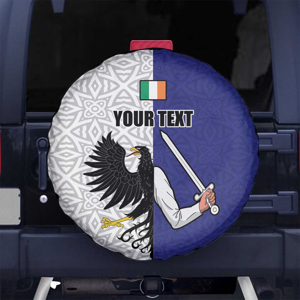 Personalized Ireland Connacht Black Eagle and Armed hand Spare Tire Cover Connachta Flag Style with Celtic Patern