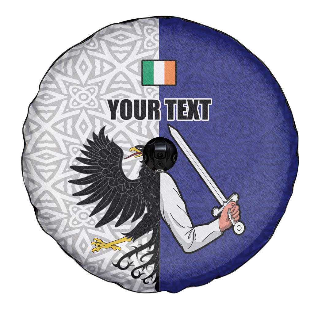 Personalized Ireland Connacht Black Eagle and Armed hand Spare Tire Cover Connachta Flag Style with Celtic Patern