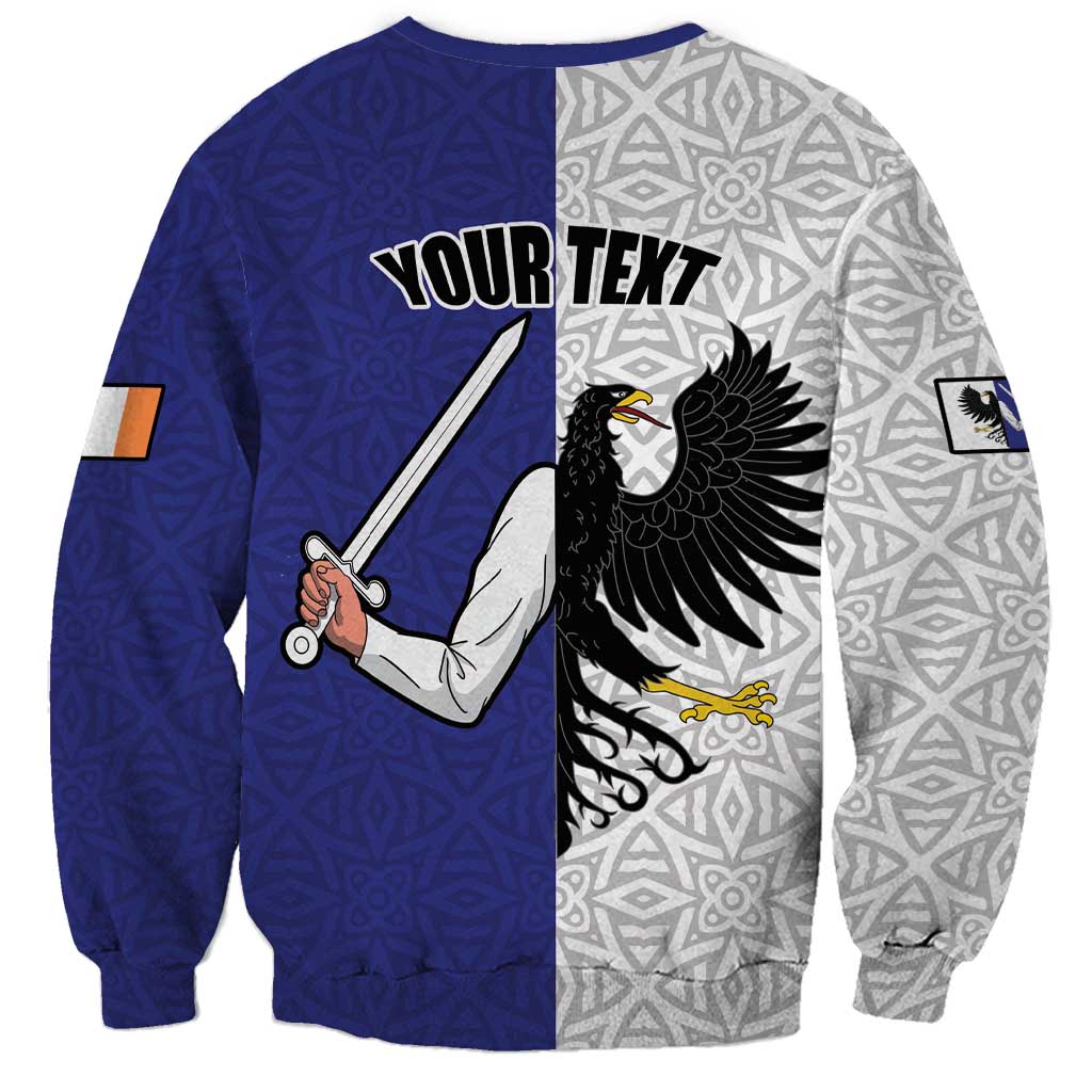 Personalized Ireland Connacht Black Eagle and Armed hand Sweatshirt Connachta Flag Style with Celtic Patern