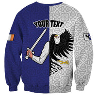 Personalized Ireland Connacht Black Eagle and Armed hand Sweatshirt Connachta Flag Style with Celtic Patern