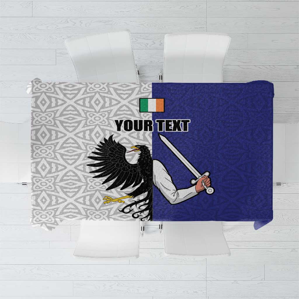 Personalized Ireland Connacht Black Eagle and Armed hand Tablecloth Connachta Flag Style with Celtic Patern