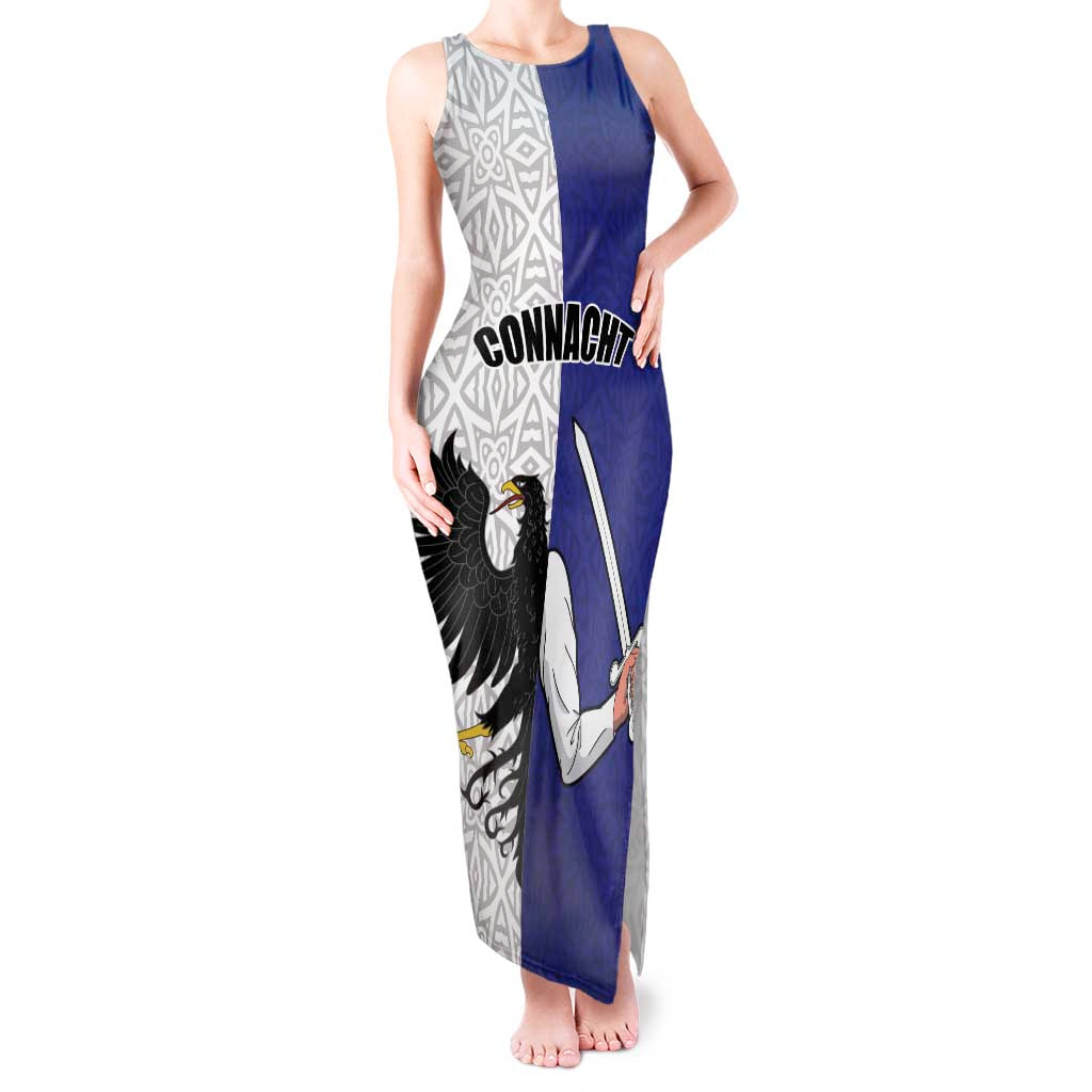 Personalized Ireland Connacht Black Eagle and Armed hand Tank Maxi Dress Connachta Flag Style with Celtic Patern