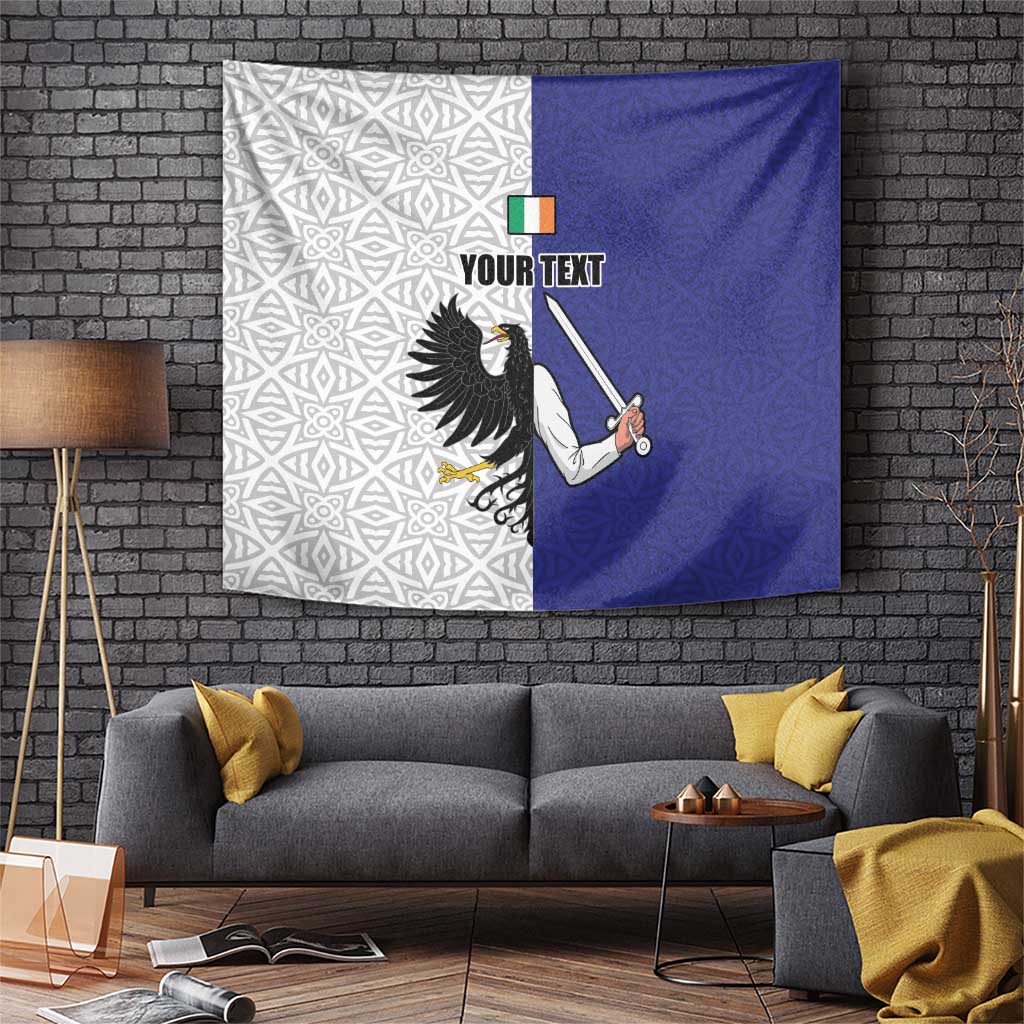 Personalized Ireland Connacht Black Eagle and Armed hand Tapestry Connachta Flag Style with Celtic Patern