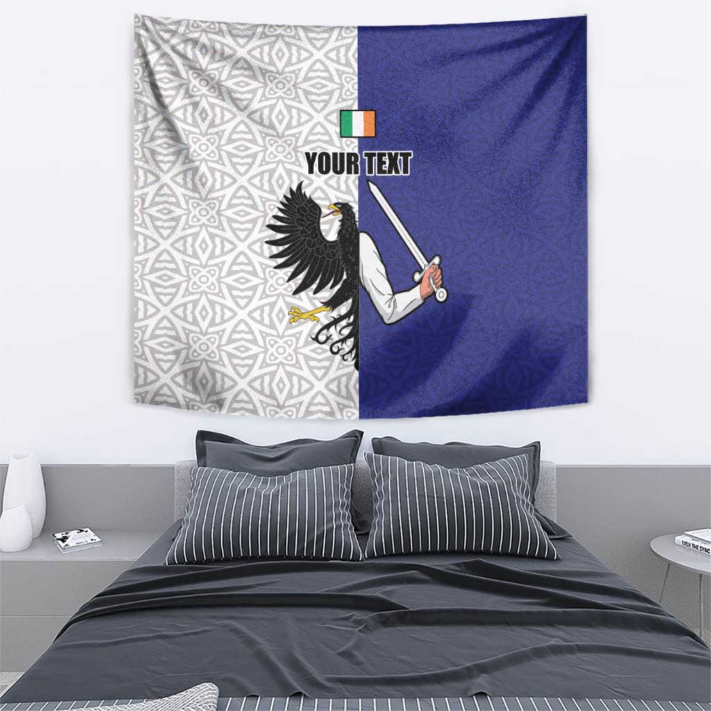 Personalized Ireland Connacht Black Eagle and Armed hand Tapestry Connachta Flag Style with Celtic Patern