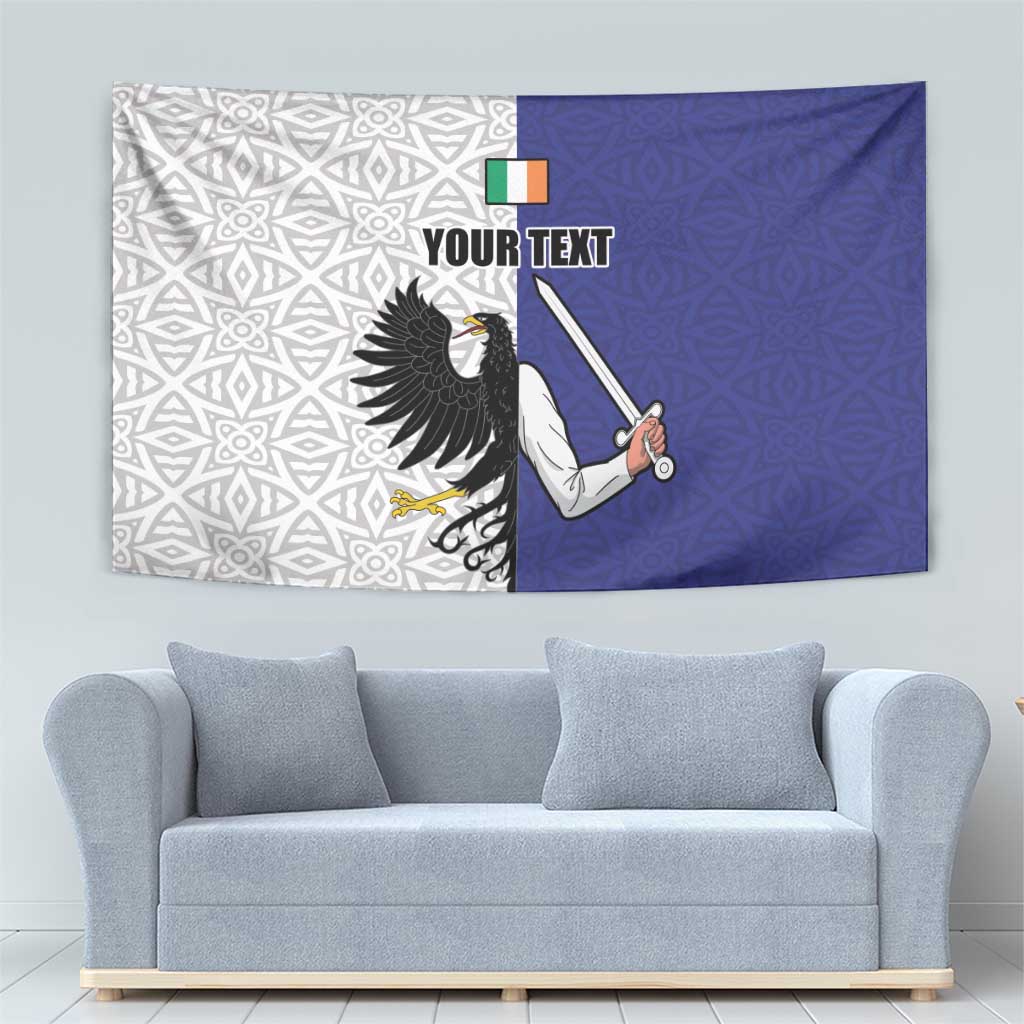 Personalized Ireland Connacht Black Eagle and Armed hand Tapestry Connachta Flag Style with Celtic Patern