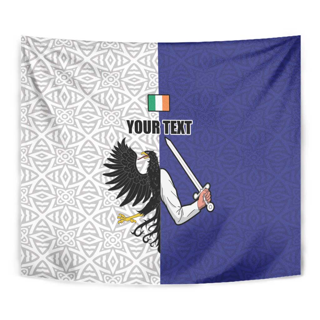 Personalized Ireland Connacht Black Eagle and Armed hand Tapestry Connachta Flag Style with Celtic Patern