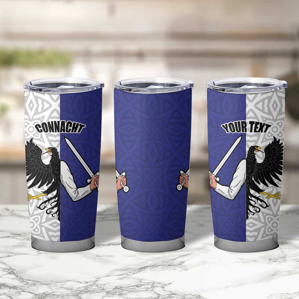 Personalized Ireland Connacht  Black Eagle and Armed hand Tumbler Cup Connachta Flag Style with Celtic Patern LT17