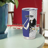 Personalized Ireland Connacht  Black Eagle and Armed hand Tumbler Cup Connachta Flag Style with Celtic Patern LT17
