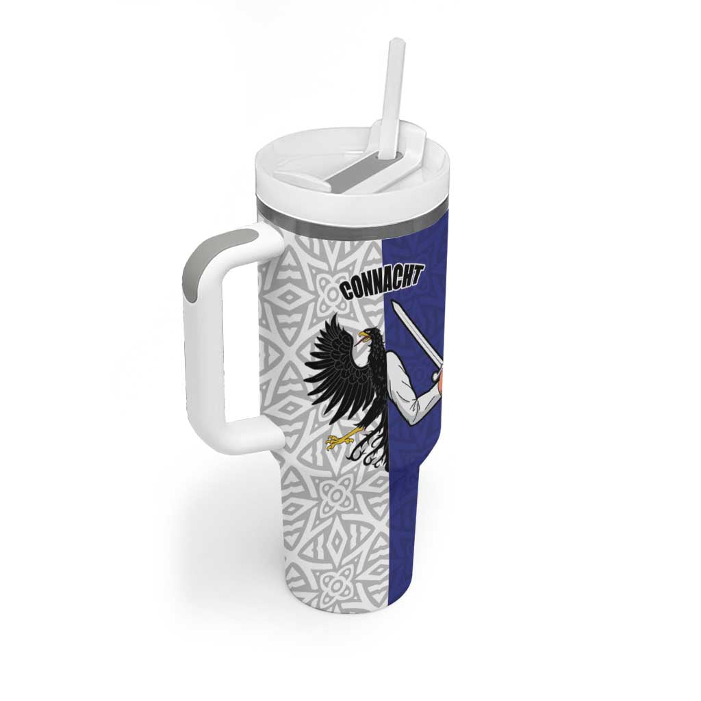 Personalized Ireland Connacht  Black Eagle and Armed hand Tumbler With Handle Connachta Flag Style with Celtic Patern