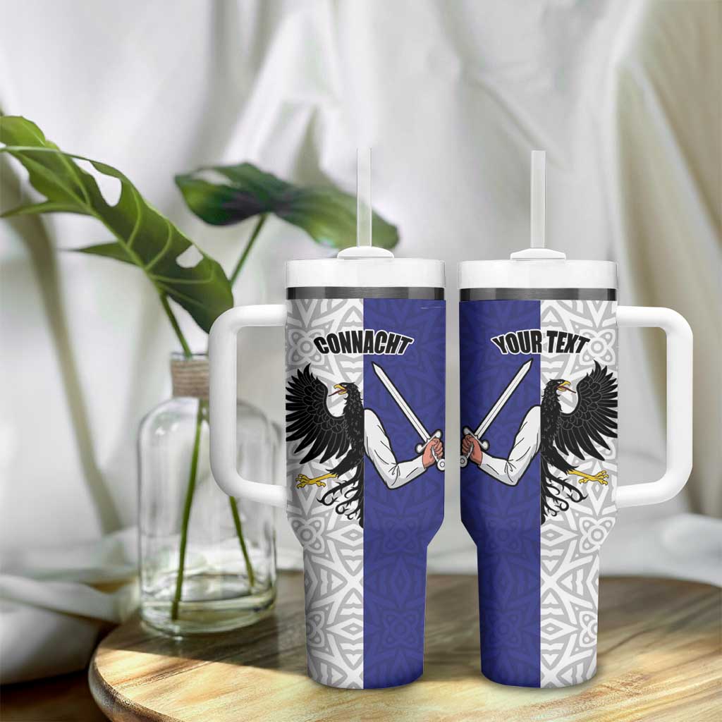 Personalized Ireland Connacht  Black Eagle and Armed hand Tumbler With Handle Connachta Flag Style with Celtic Patern