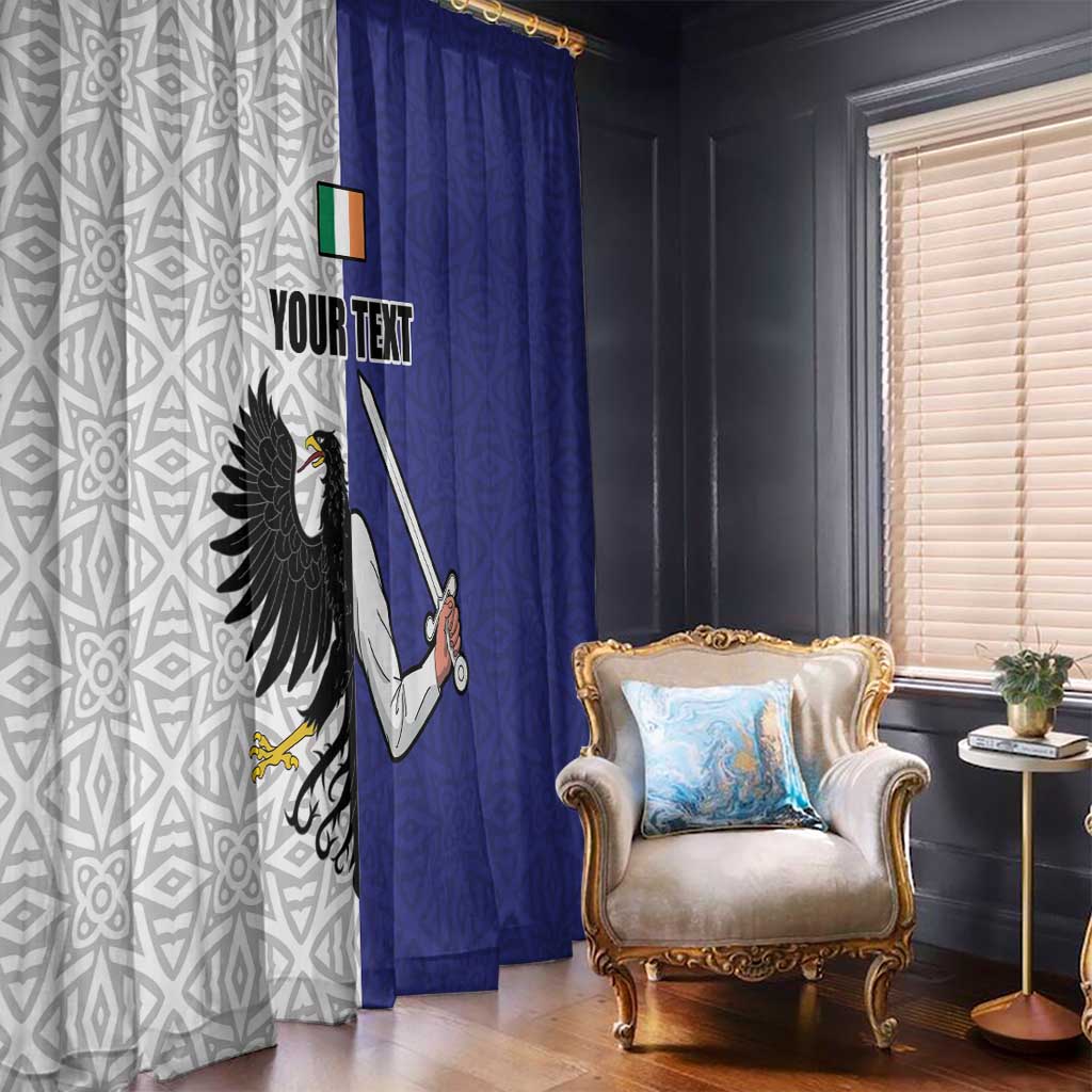 Personalized Ireland Connacht Black Eagle and Armed hand Window Curtain Connachta Flag Style with Celtic Patern