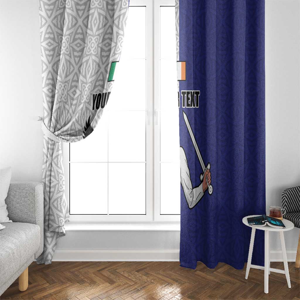 Personalized Ireland Connacht Black Eagle and Armed hand Window Curtain Connachta Flag Style with Celtic Patern