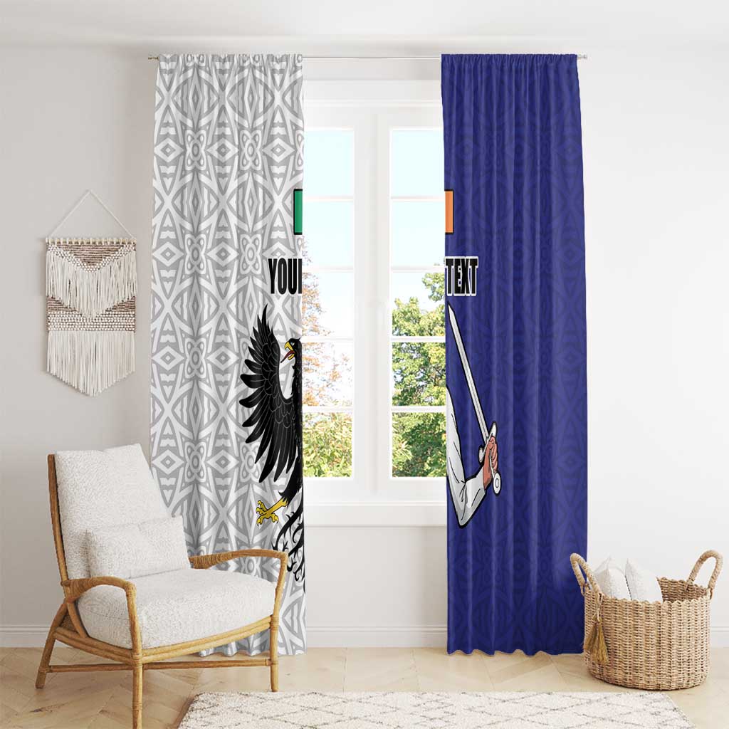 Personalized Ireland Connacht Black Eagle and Armed hand Window Curtain Connachta Flag Style with Celtic Patern