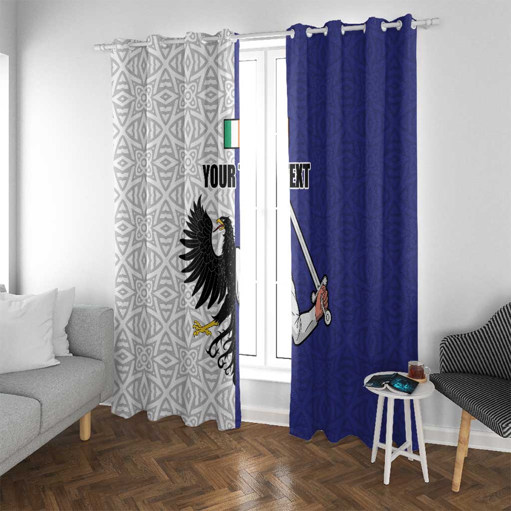 Personalized Ireland Connacht Black Eagle and Armed hand Window Curtain Connachta Flag Style with Celtic Patern