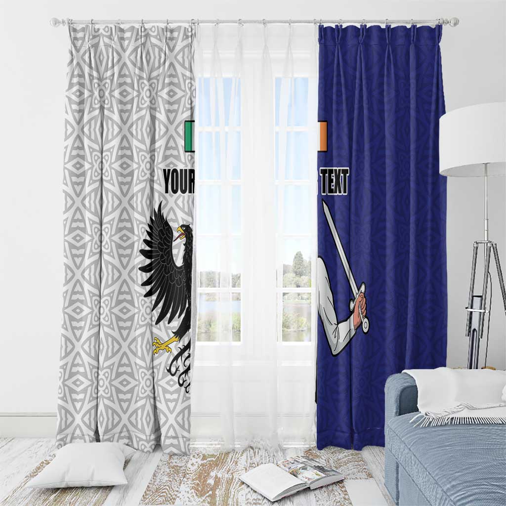 Personalized Ireland Connacht Black Eagle and Armed hand Window Curtain Connachta Flag Style with Celtic Patern