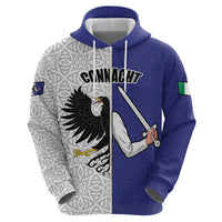 Personalized Ireland Connacht Black Eagle and Armed hand Zip Hoodie Connachta Flag Style with Celtic Patern
