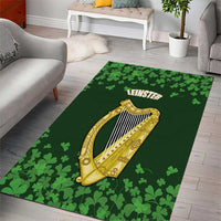 Ireland Leinster Gold Irish Harp with Shamrock Area Rug Laighin Flag With Shamrock Patern