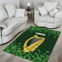 Ireland Leinster Gold Irish Harp with Shamrock Area Rug Laighin Flag With Shamrock Patern